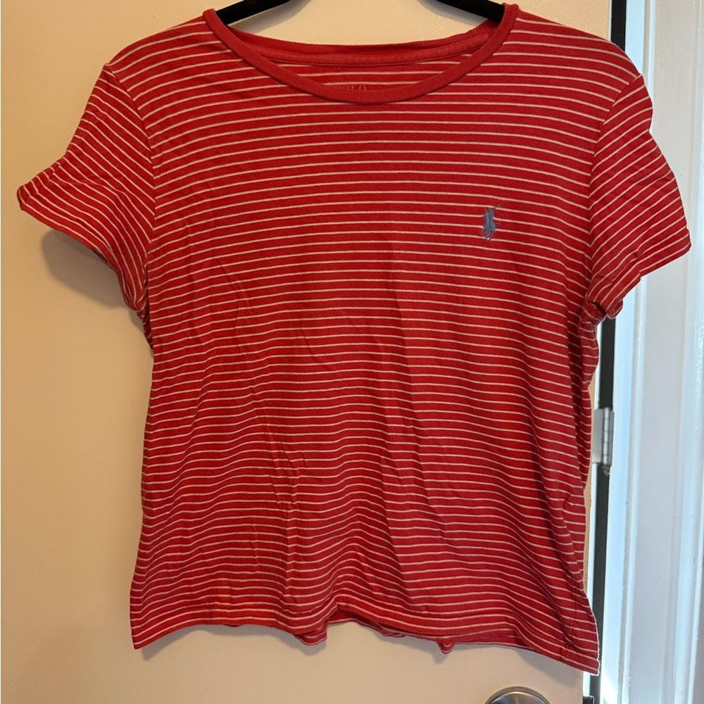 Polo by Ralph Lauren Red White Crop Tee